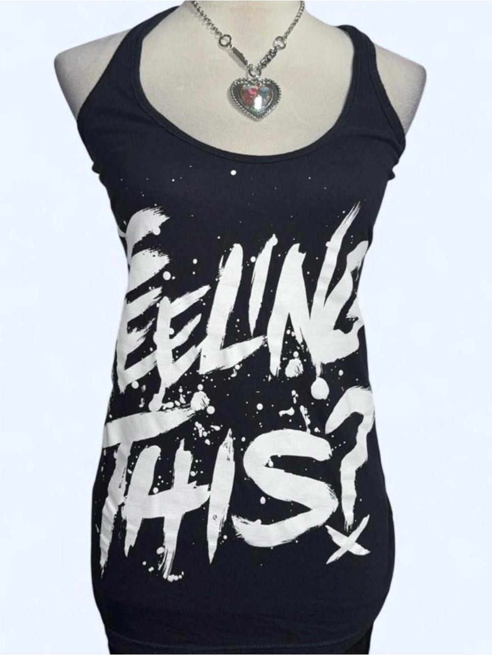 Blink 182 Bay Island Black Tank Top with White 'Feeling This' Graphic